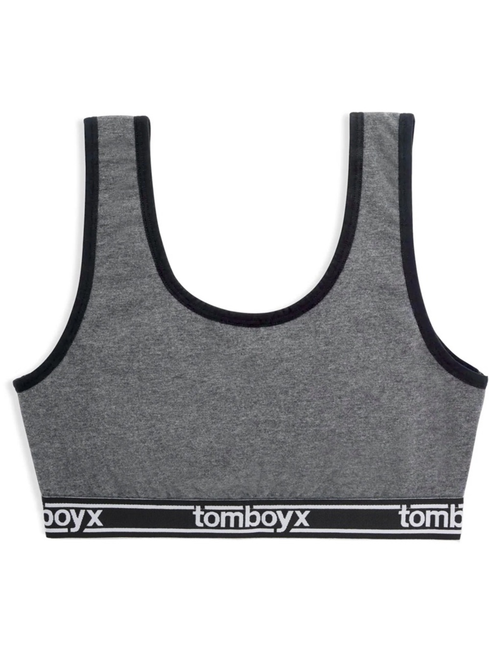 TomboyX Essentials Soft Bra Size Small Charcoal Logo